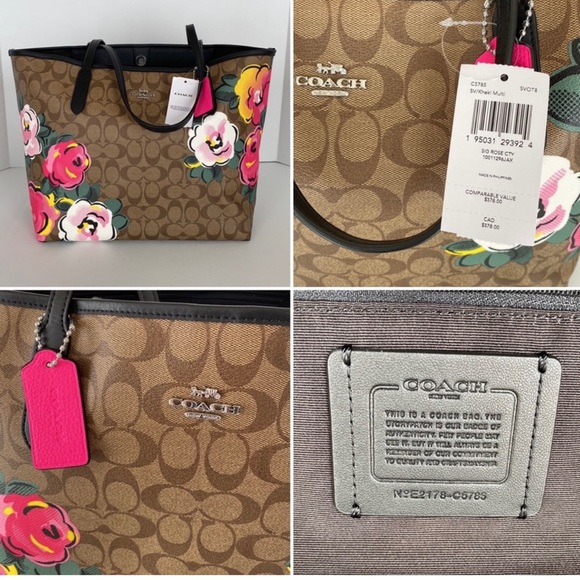 Coach Tote Vintage Rose Print - Picture 4 of 6